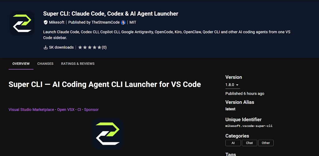 Super CLI VS Code extension